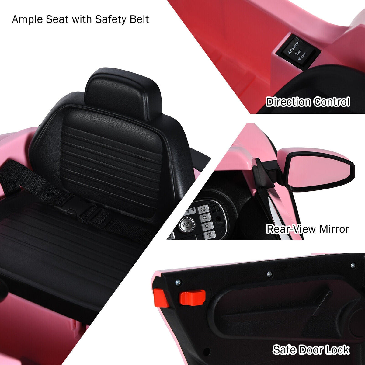 Licensed Pink Volkswagen Beetle Ride-On Car for Kids with Music and Remote Control - 12V