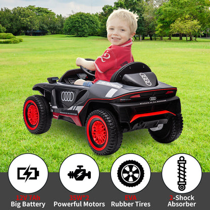 Licensed RS E-trons Racing Car 12V Ride-On with Remote Control for Kids