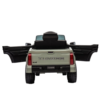 Licensed Toyota Tundra Olive 12V Kids Ride On Pickup Truck with 3 Speeds and Dual Motors