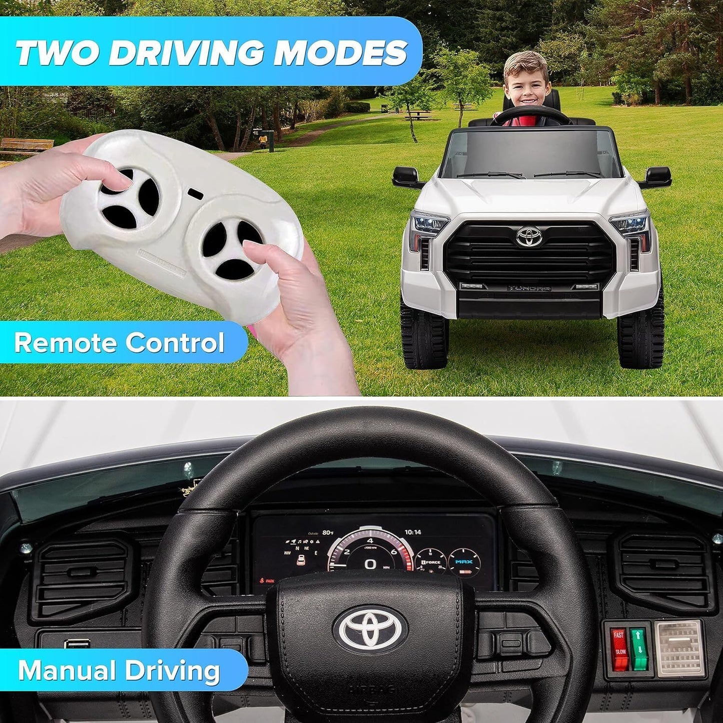 Licensed Toyota Tundra Pickup 12V Battery Powered Ride-On Truck for Kids