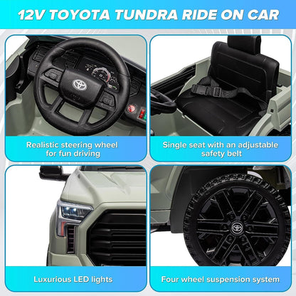 Licensed Toyota Tundra Pickup 12V Battery Powered Ride-On Truck for Kids