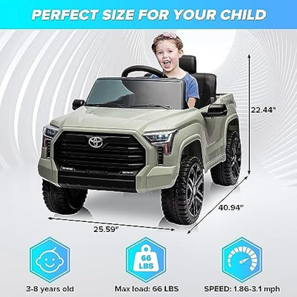Licensed Toyota Tundra Pickup Electric Car for Kids - 12V 2-Seater Ride On Truck