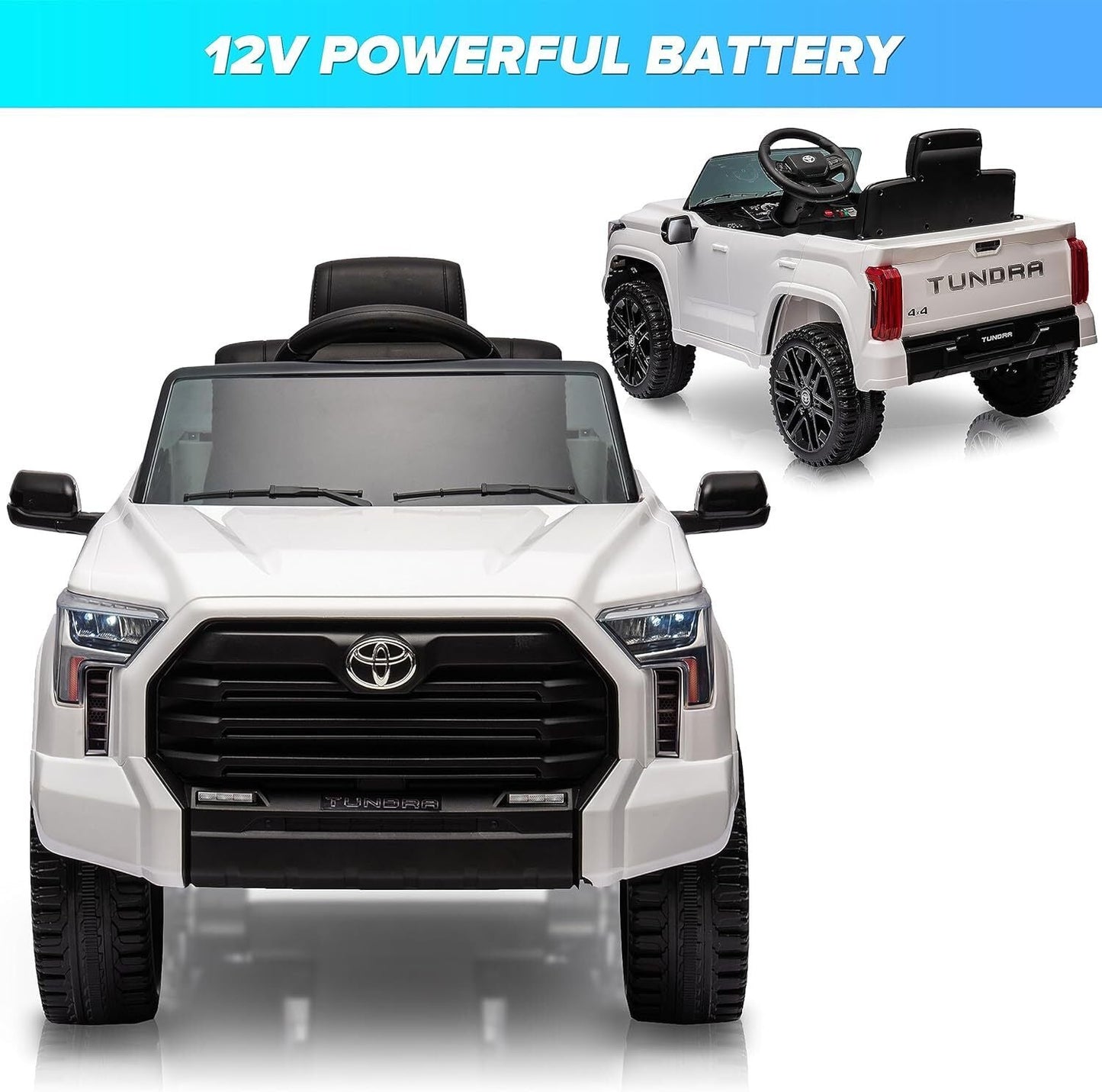 Licensed Toyota Tundra Pickup Electric Car for Kids - 12V 2-Seater Ride On Truck