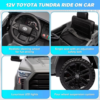 Licensed Toyota Tundra Pickup Electric Car for Kids - 12V 2-Seater Ride On Truck