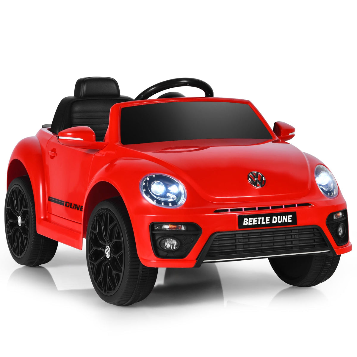 Licensed Volkswagen Beetle 12V Ride On Car with Remote Control and Music for Kids
