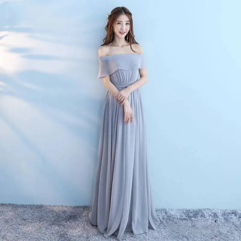 Light Gray Chiffon Wedding Bridesmaid Dresses