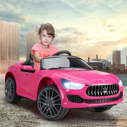 Light Pink Maserati Electric Ride-On Car for Kids with Remote Control