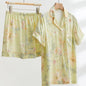Lillian Lapel Collar & Button Front Floral Pajama Set / Long-Sleeve & Long-Pant