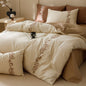 Lily of the Valley Embroidered Silky Bedding Set / Cream