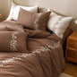 Lily of the Valley Embroidered Silky Bedding Set / Cream