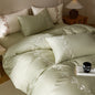 Lily of the Valley Embroidered Silky Bedding Set / Cream