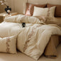 Lily of the Valley Embroidered Silky Bedding Set / Pink