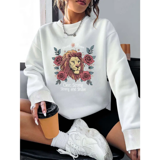 Lion Rose Regular Fit Long Sleeve Sweatshirt