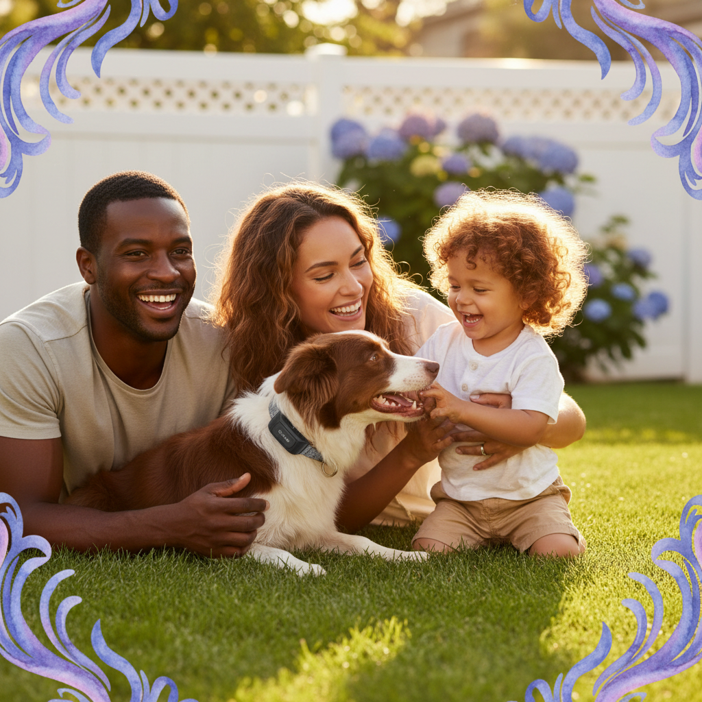 FlipStylez Black Wireless Pet Fence - 1/2 Acre Circular Boundary Electric Dog Containment System | Portable Waterproof Receiver Collar with 5 Adjustable Correction Levels