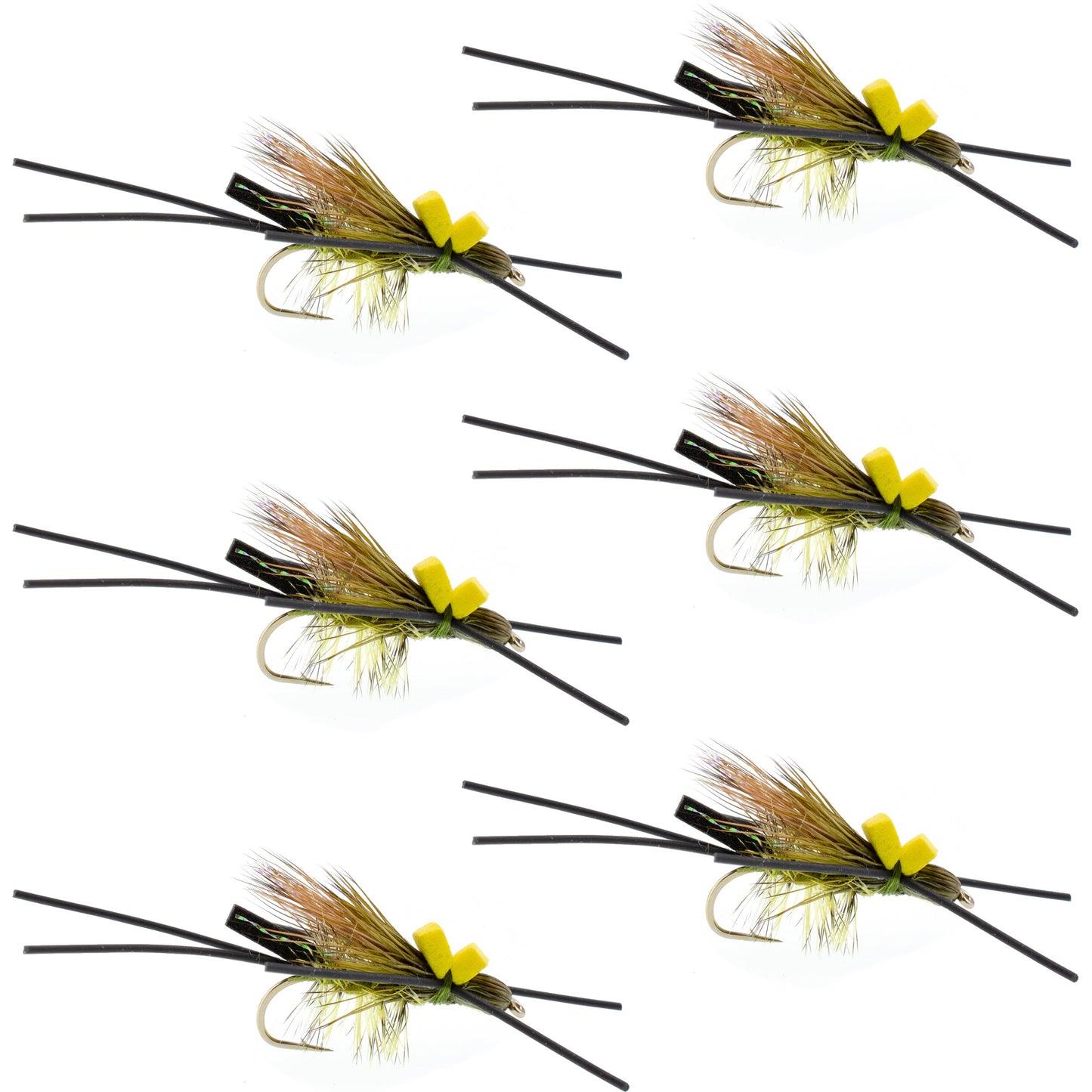 Long Tail Skwala Stone - Squalla Stonefly Dry Fly - 6 Flies Hook Size 10