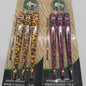 Looks Dreadlock Crochet Hook Set of 3, Single/Double/Triple, Animal Print Handle
