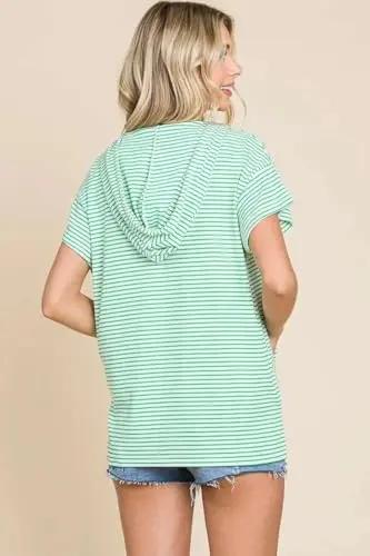 Accessories Love Salve Culture Code Full Size Striped Hooded Top