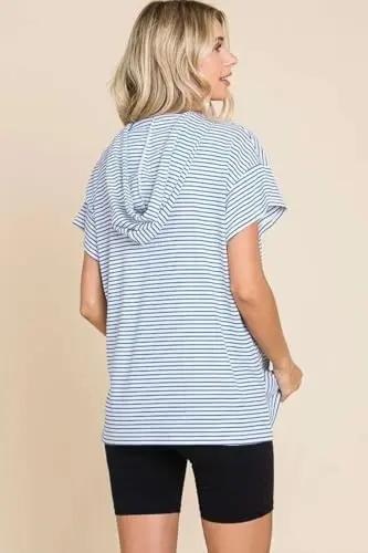 Accessories Love Salve Culture Code Full Size Striped Hooded Top