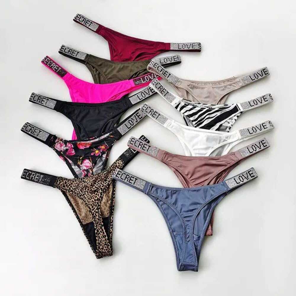 Love Salve Rhinestone Cotton Thong — Brazilian Lingerie for Women