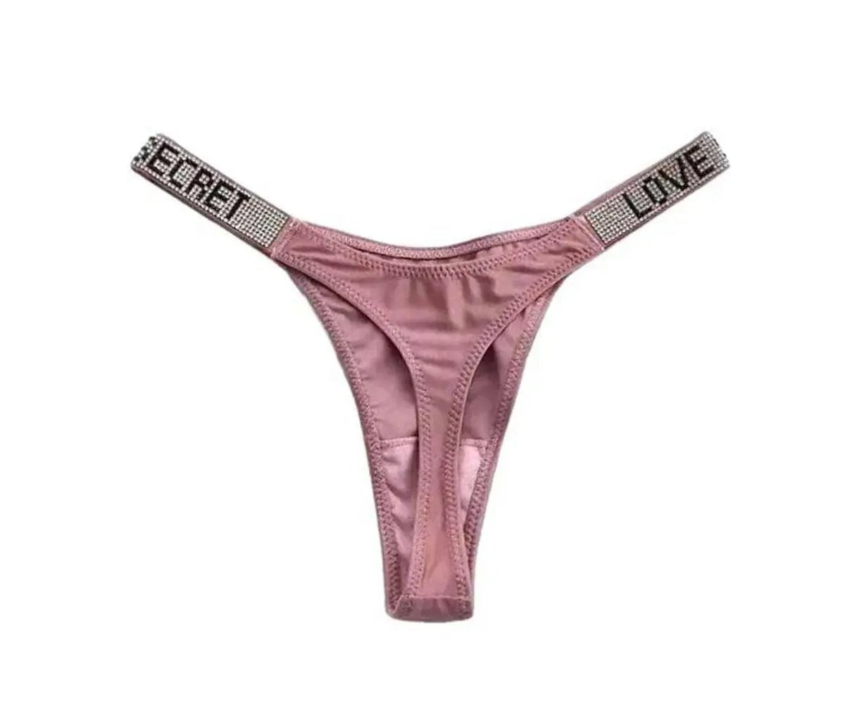 Love Salve Rhinestone Cotton Thong — Brazilian Lingerie for Women