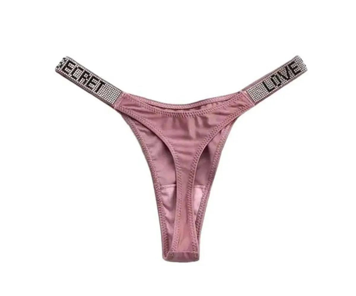 Love Salve Rhinestone Cotton Thong — Brazilian Lingerie for Women