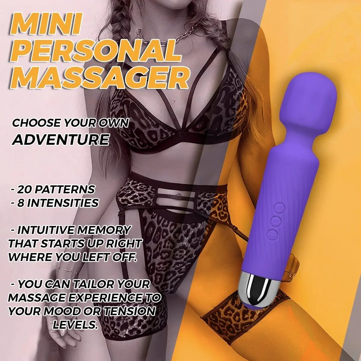 3 Colors Rechargeable 20 Speed Handheld Massager Vibrator Wand Vibrating Massager