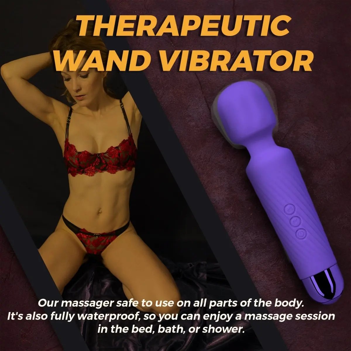 3 Colors Rechargeable 20 Speed Handheld Massager Vibrator Wand Vibrating Massager