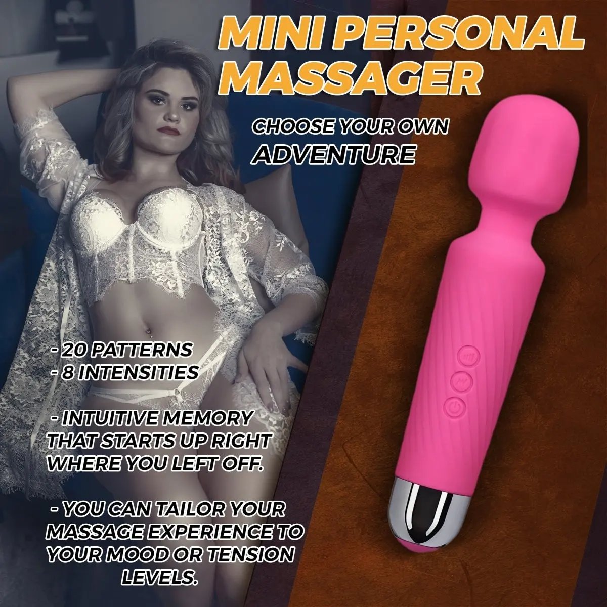 3 Colors Rechargeable 20 Speed Handheld Massager Vibrator Wand Vibrating Massager