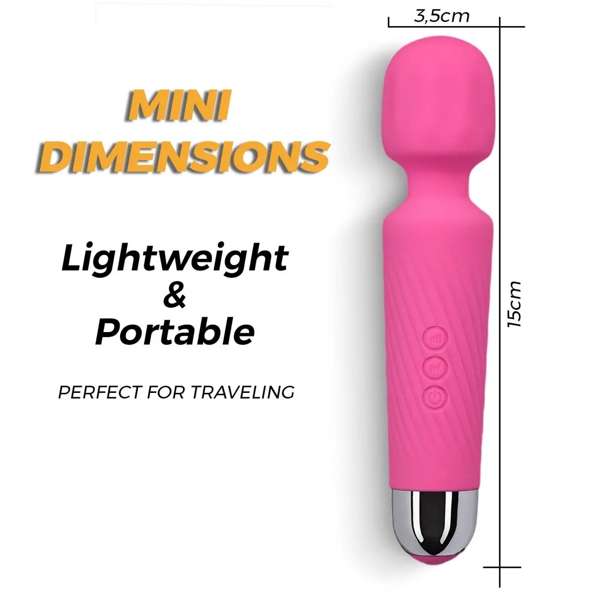 3 Colors Rechargeable 20 Speed Handheld Massager Vibrator Wand Vibrating Massager