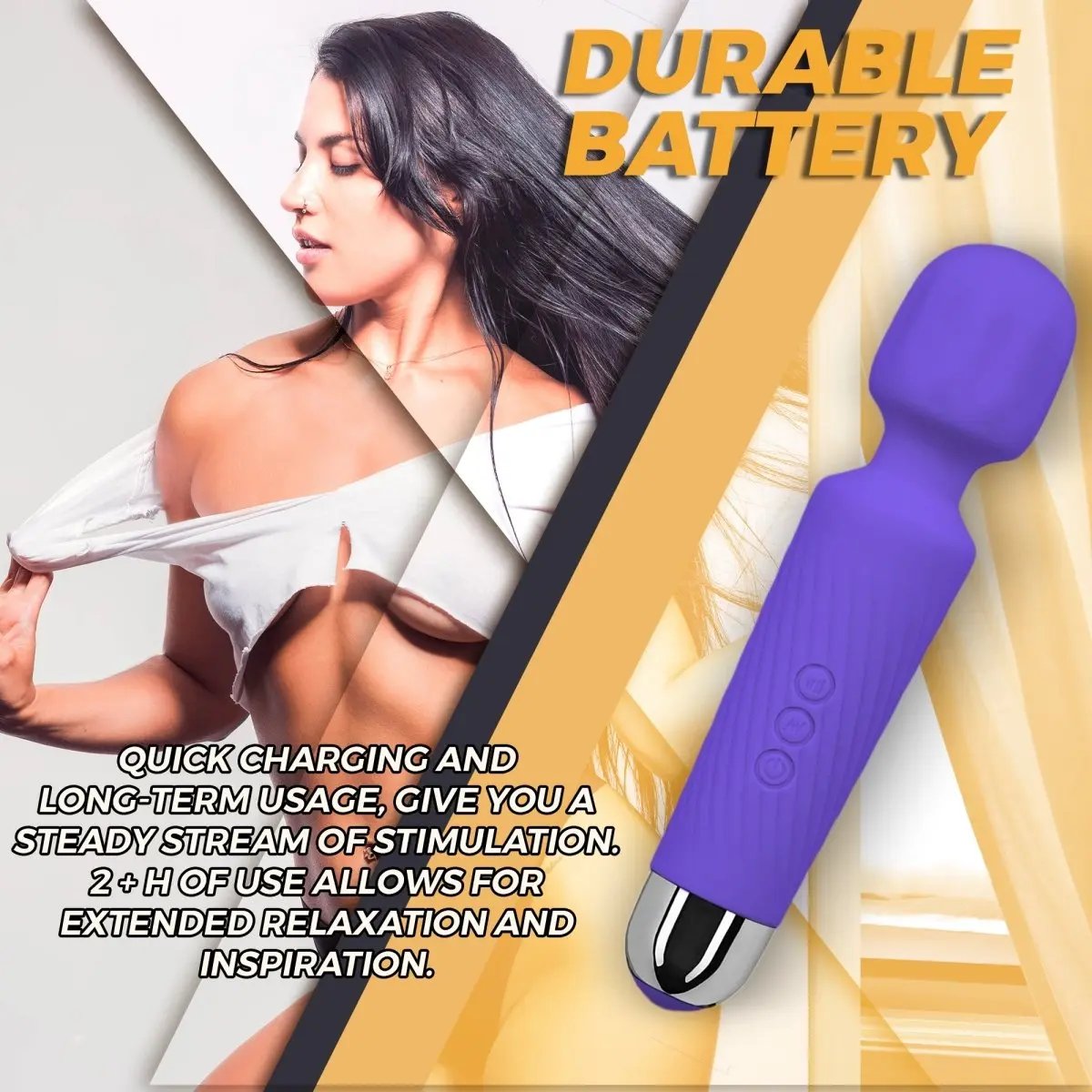 3 Colors Rechargeable 20 Speed Handheld Massager Vibrator Wand Vibrating Massager