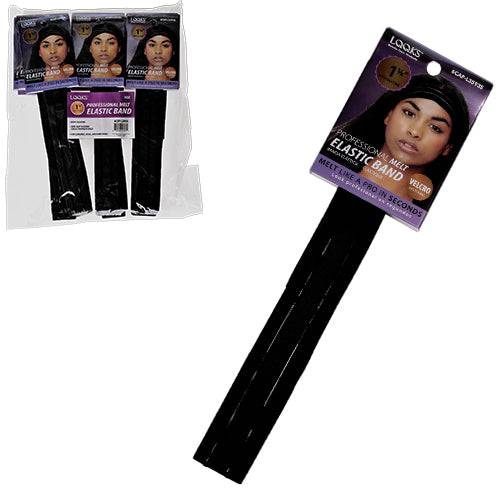 LQQKS Melt Elastic Band 1 1/8" with Silicone Grip, 1 Piece - Black/Brown