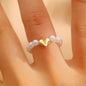 Light Luxury Baroque Pearl Ring with Charms