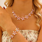 Trendy Geometric Enamel Flower Jewelry Set