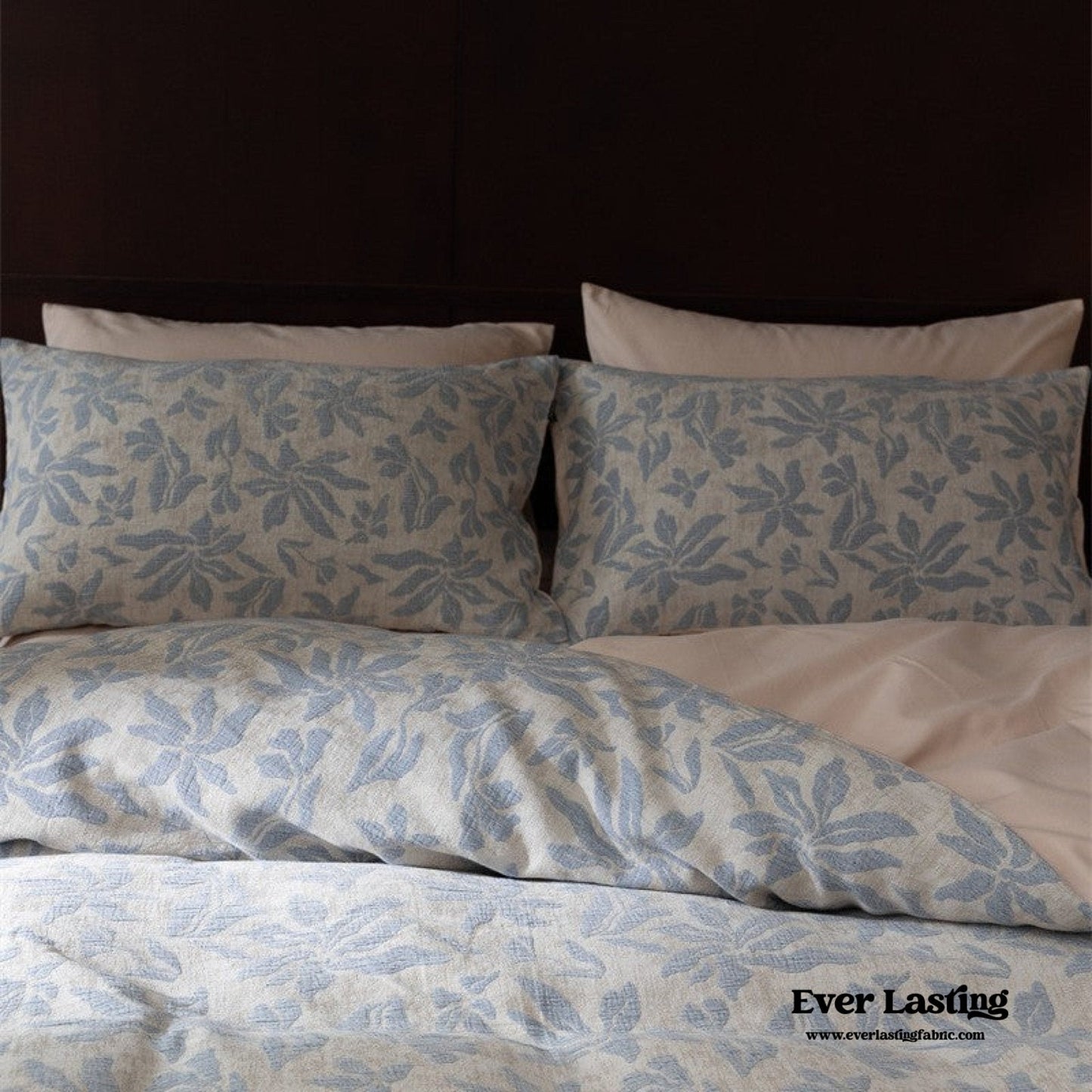 Lucien Silky Vintage Jacquard Bedding Set / Blue