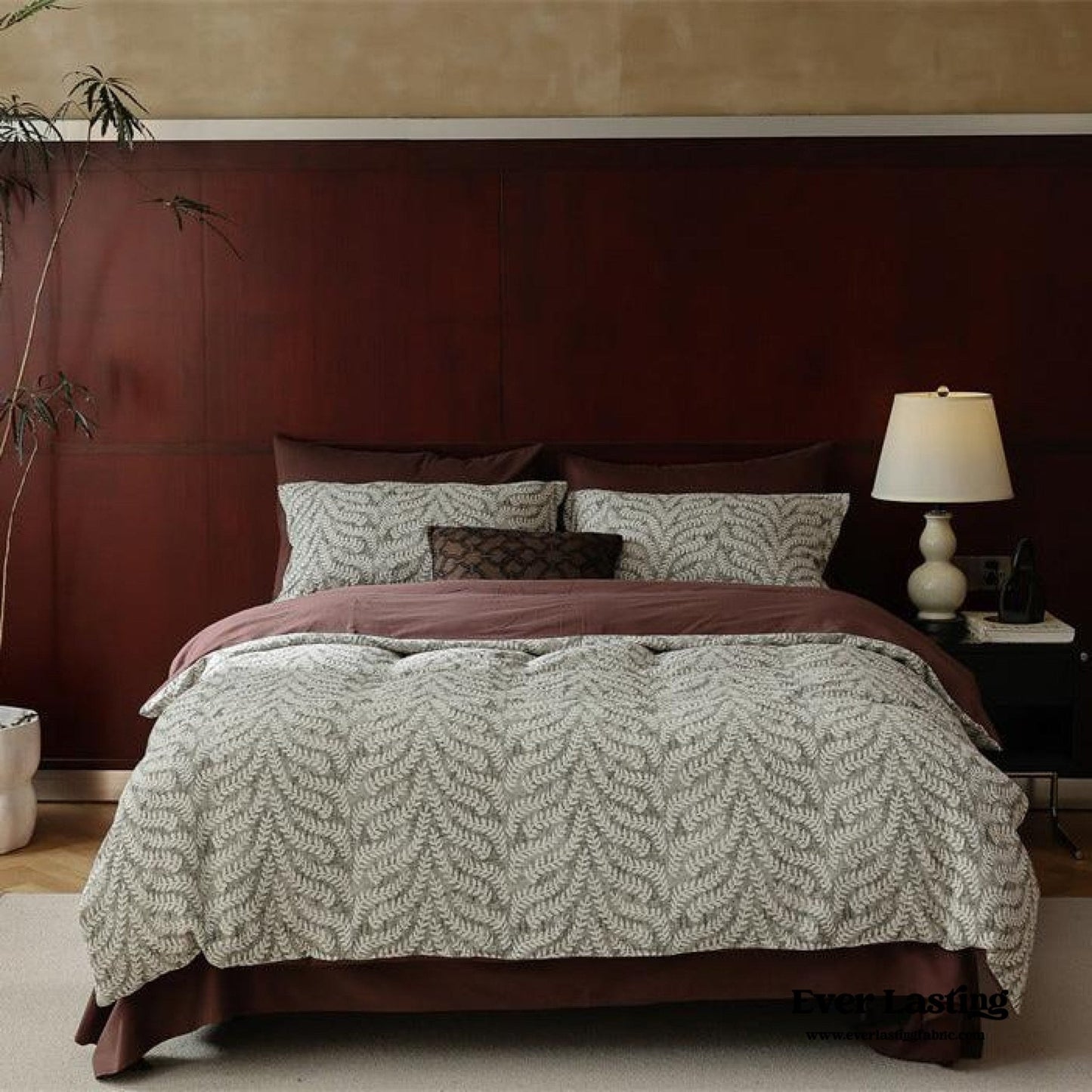 Lucien Silky Vintage Jacquard Bedding Set / Blue