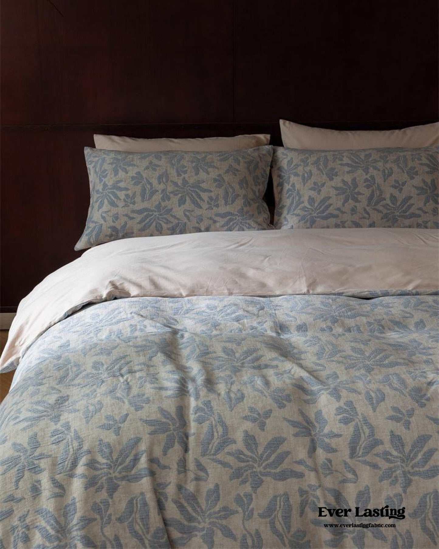 Lucien Silky Vintage Jacquard Bedding Set / Blue