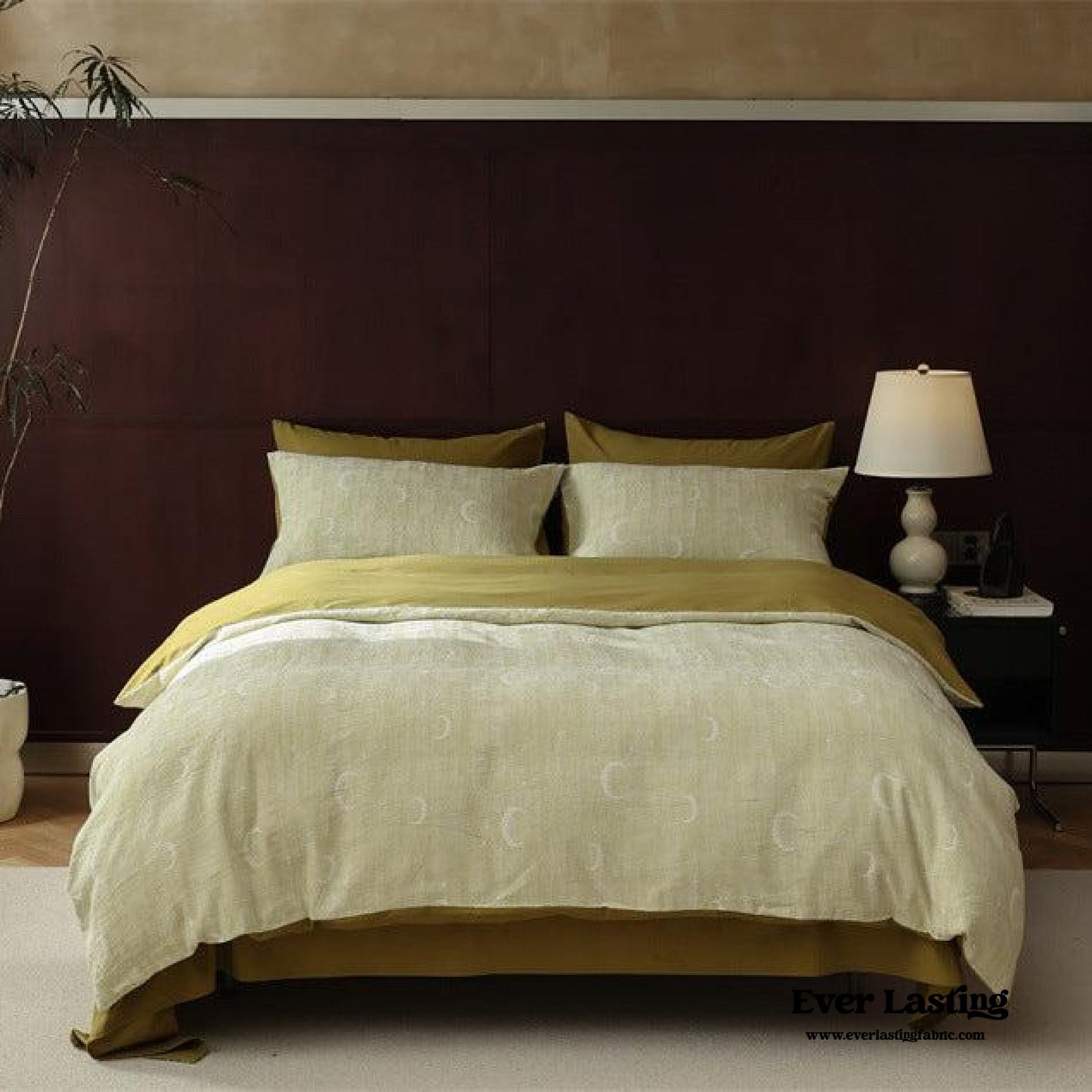 Lucien Silky Vintage Jacquard Bedding Set / Brown