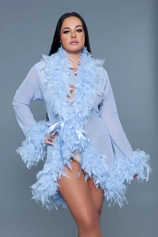 T-Shirts Premium BE WICKED Lux Robe - Elegant White, One Size Fits Most, Comfortable & Stylish Loungewear