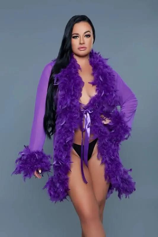 T-Shirts Premium BE WICKED Lux Robe - Elegant White, One Size Fits Most, Comfortable & Stylish Loungewear