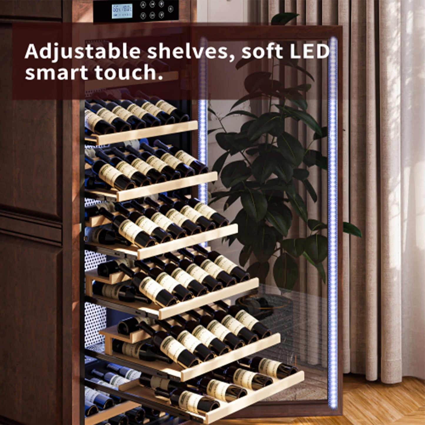Nuvia 102-Bottle 10.6 Cu.Ft Wine Cooler Cabinet With LED Lighting And Temperature Control (SAK69027)