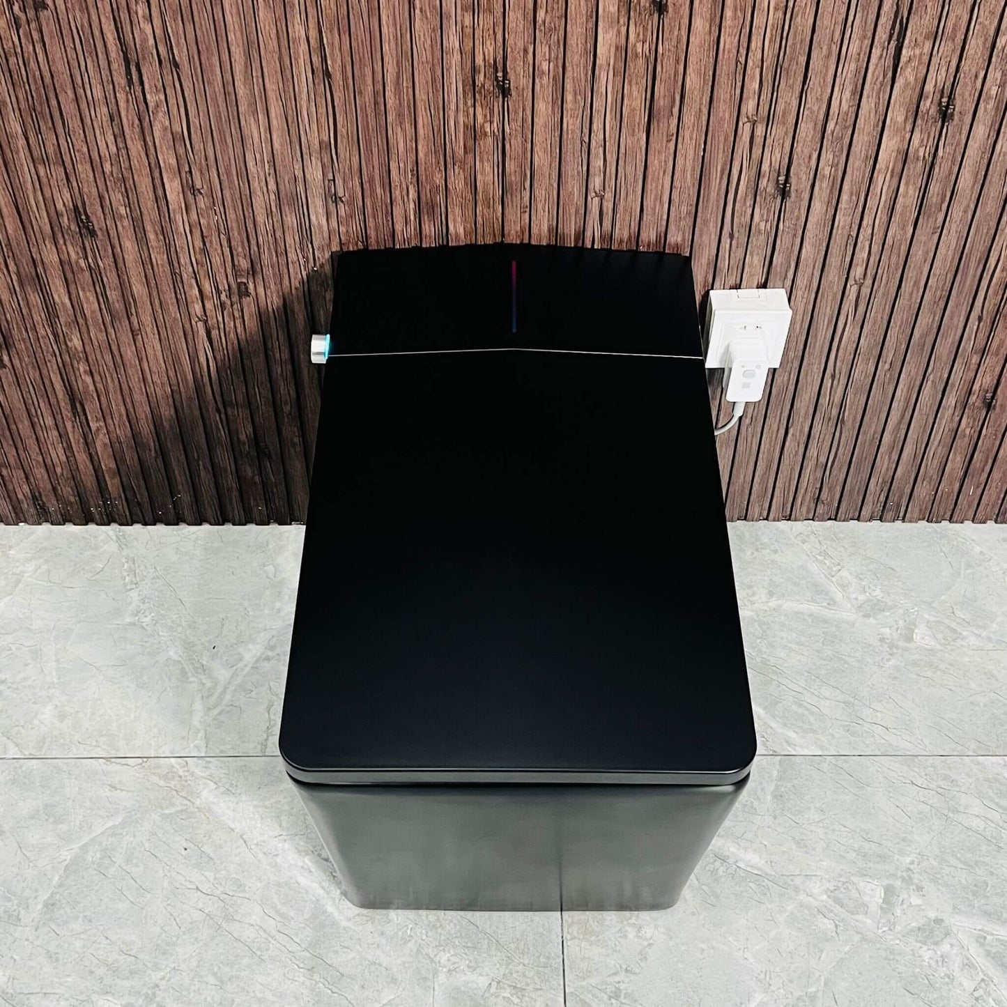 Nuvia Luxury Black Square Smart Toilet With Bidet, Remote, And Heated Seat (SAK45183)