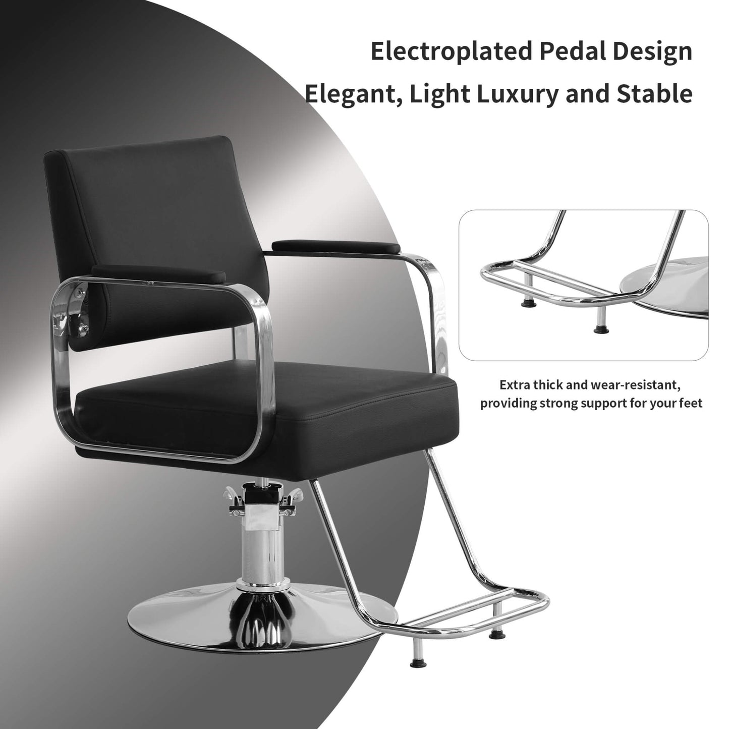 Luxury Height-Adjustable Barber Chair With 360-Degree Swivel (SAK64103)