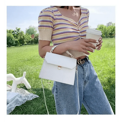 Luxury Snow White Crossbody Bags For Women And Girls Small PU Leather Handbag - Ladies Designer Evening Bags