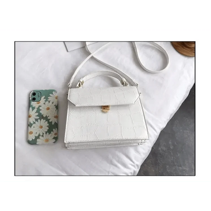 Luxury Snow White Crossbody Bags For Women And Girls Small PU Leather Handbag - Ladies Designer Evening Bags
