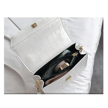 Luxury Snow White Crossbody Bags For Women And Girls Small PU Leather Handbag - Ladies Designer Evening Bags
