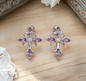 Light Luxury Copper Zircon Cross Earrings