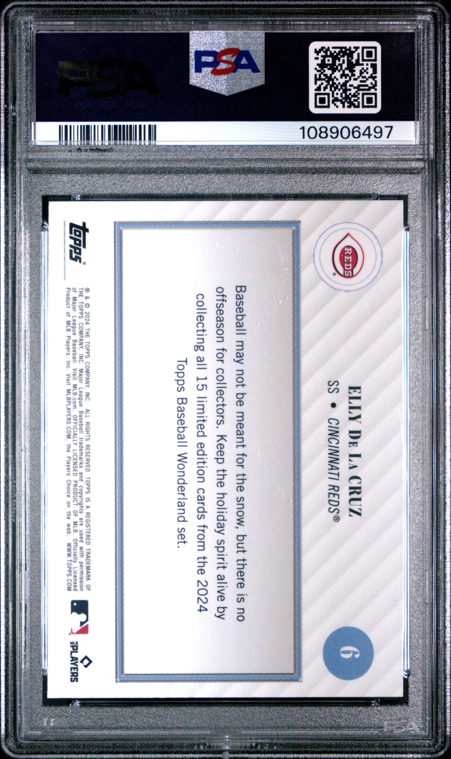 Graded 2024 Topps Wonderland Elly De La Cruz #6 Rookie RC Baseball Card PSA 9 Mint