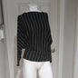 Philosophy Chic Black Sweater with White Stripes S