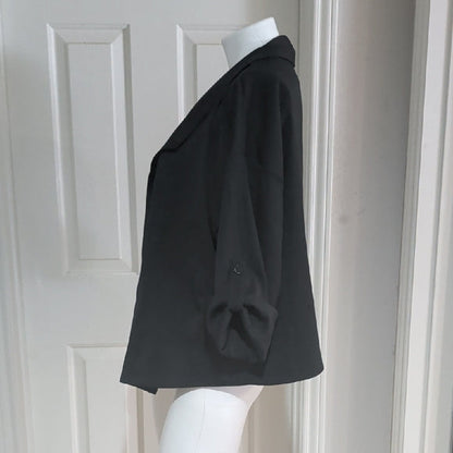 MAX STUDIO Black Open Drape Lapel Blazer Jacket XL