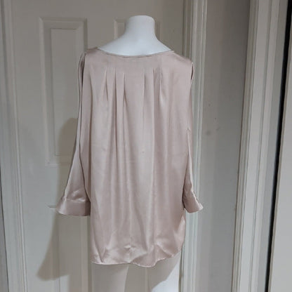 Express Cream/Beige Women's Blouse Large